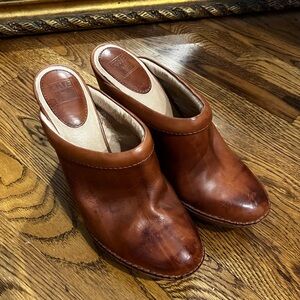 Frye Brown Leather Clogs